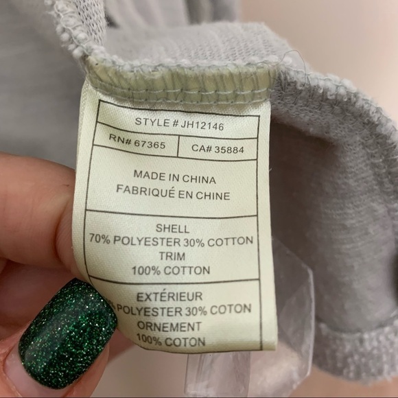 [Jack BB Dakota] Light Gray Open Front Fringe Long Sleeve Cardigan Sweater - Picture 8 of 9